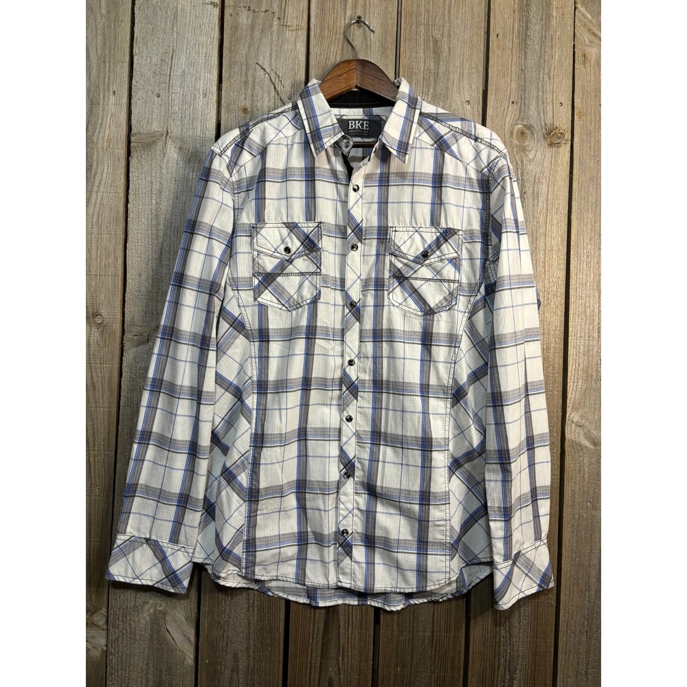 BKE Athletic Fit Mens Large Plaid Long Sleeve Button Down‎ Shirt 11545FPW NWT